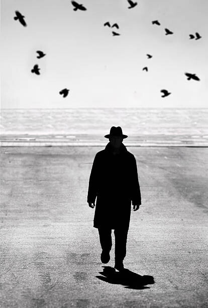 Grant Faint Plakát, Obraz - Man walking, Grant Faint, 26.7 × 40 cm