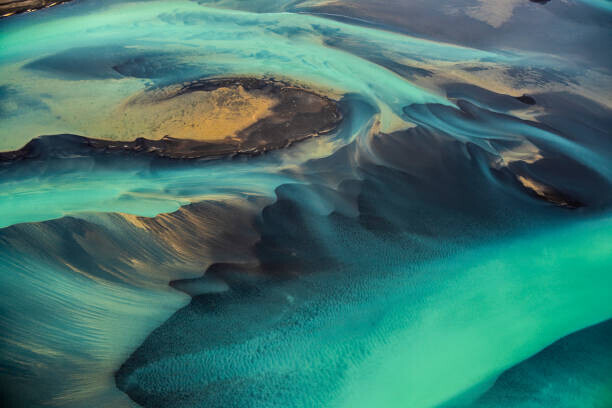 EXTREME-PHOTOGRAPHER Plakát, Obraz - Beautiful emerald-colored glacial rivers of Iceland,, EXTREME-PHOTOGRAPHER, 40 × 26.7 cm