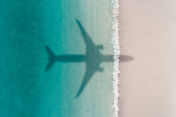 Abstract Aerial Art Plakát, Obraz - Aerial shot showing an aircraft shadow, Abstract Aerial Art, 40 × 26.7 cm