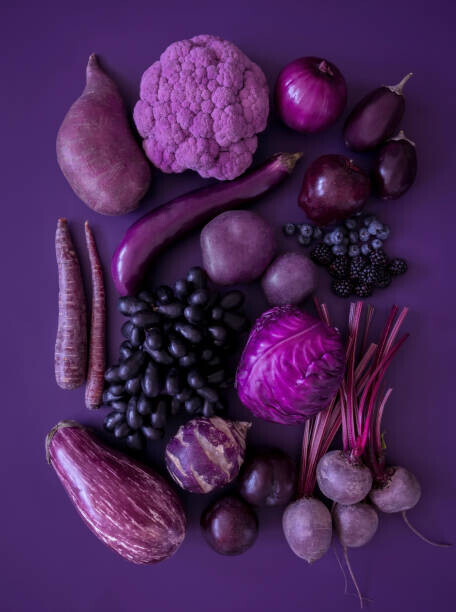 gerenme Plakát, Obraz - Purple fruits and vegetables, gerenme, 30 × 40 cm