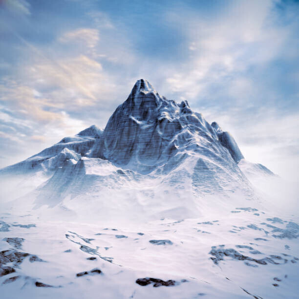 grandeduc Plakát, Obraz - Mountain peak scene, grandeduc, 40 × 40 cm