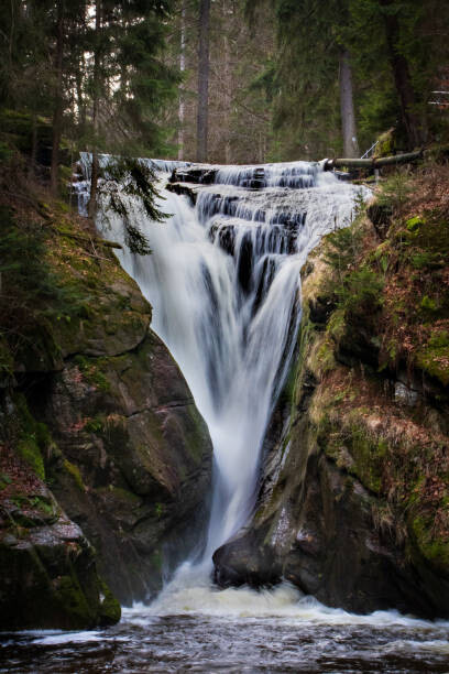 Adrian Murcha / 500px Plakát, Obraz - Scenic view of waterfall in forest,Czech Republic, Adrian Murcha / 500px, 26.7 × 40 cm