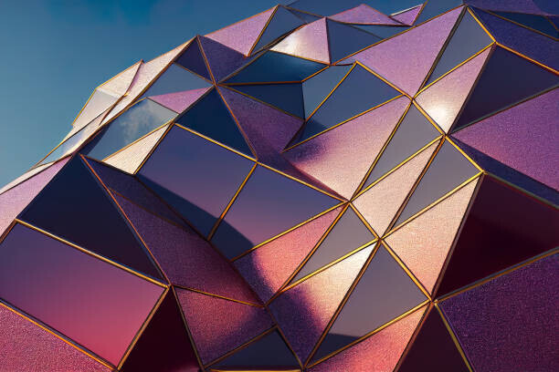 zhengshun tang Plakát, Obraz - Abstract 3D Rendering of Polygonal Architecture, zhengshun tang, 40 × 26.7 cm
