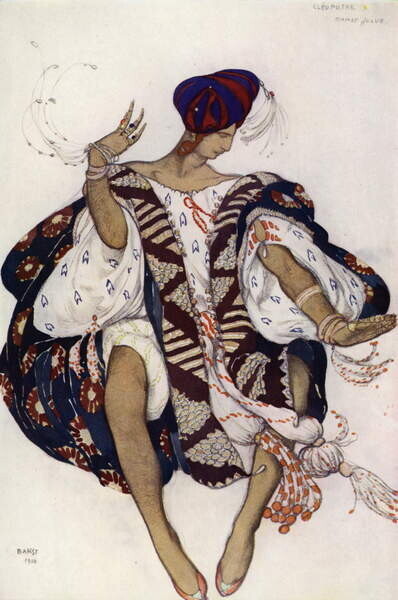 Bakst, Leon (1866-1924) Plakát, Obraz - Jewish Dance, for the ballet Cleopatra, Bakst, Leon (1866-1924), 26.7 × 40 cm
