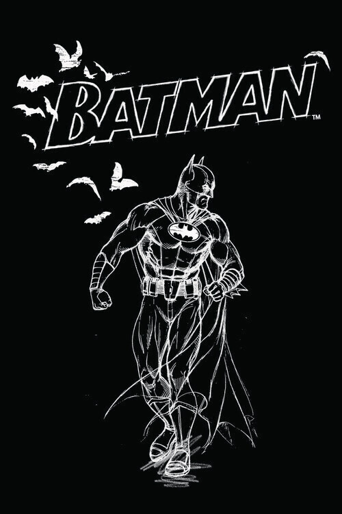 Europosters Plakát, Obraz - Batman - Sketch, 26.7 × 40 cm