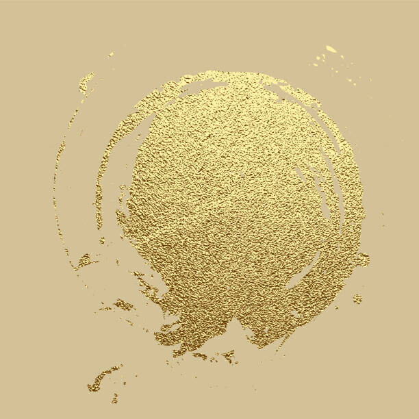 Valeriya_Dor Plakát, Obraz - Vector gold paint stroke. Abstract gold, Valeriya_Dor, 40 × 40 cm