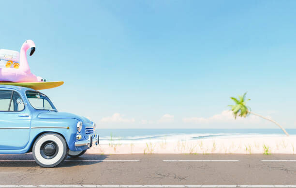 AntonioSolano Plakát, Obraz - Vintage car with beach accessories on, AntonioSolano, 40 × 26.7 cm
