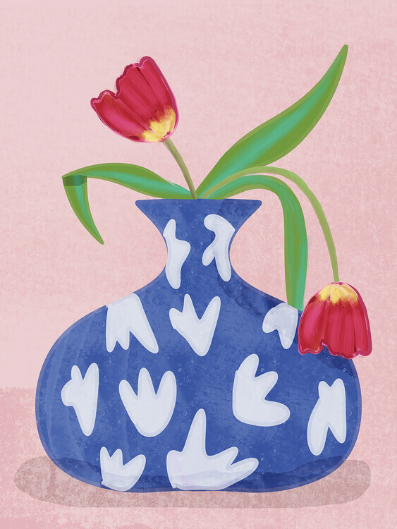 Raissa Oltmanns Plakát, Obraz - Tulpe in vase, Raissa Oltmanns, 30 × 40 cm