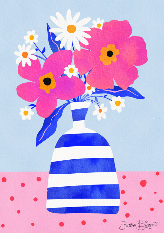 Baroo Bloom Plakát, Obraz - Maximalist Flower Vase, Baroo Bloom, 30 × 40 cm