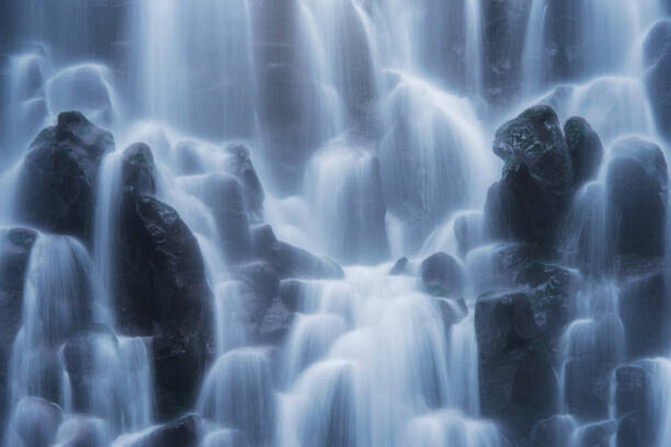 TerenceLeezy Plakát, Obraz - Details of Waterfall, Ramona Falls, TerenceLeezy, 40 × 26.7 cm