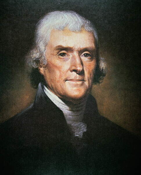 Peale, Rembrandt Plakát, Obraz - Thomas Jefferson, 19th century, Peale, Rembrandt, 30 × 40 cm