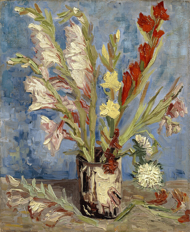 Vincent van Gogh Plakát, Obraz - Vase with Gladioli and China Asters (1886)