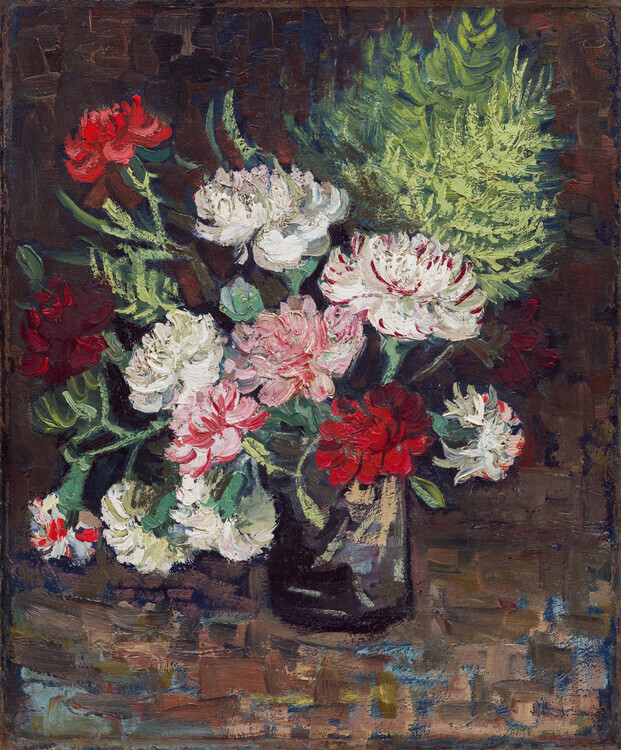 Vincent van Gogh Plakát, Obraz - Vase with Carnations (1886), Vincent van Gogh, 33.1 × 40 cm