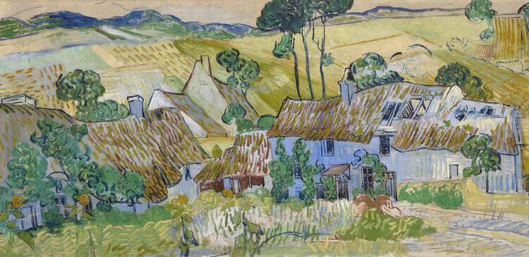 Vincent van Gogh Plakát, Obraz - Farms near Auvers (1890), Vincent van Gogh, 40 × 20 cm