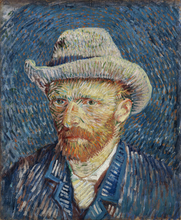 Vincent van Gogh Plakát, Obraz - Self-Portrait with Grey Felt Hat (1887), Vincent van Gogh, 33 × 40 cm
