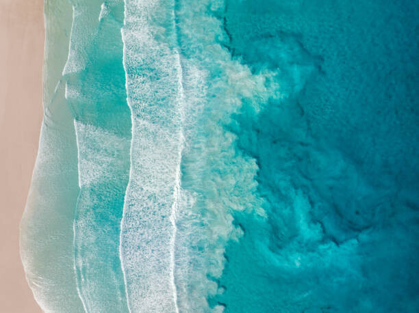 Abstract Aerial Art Plakát, Obraz - Drone image showing sediment swirling behind, Abstract Aerial Art, 40 × 30 cm