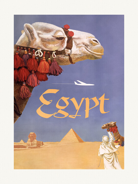 Vintage Travel Poster Plakát, Obraz - Egypt.Fly, Vintage Travel Poster, 30 × 40 cm