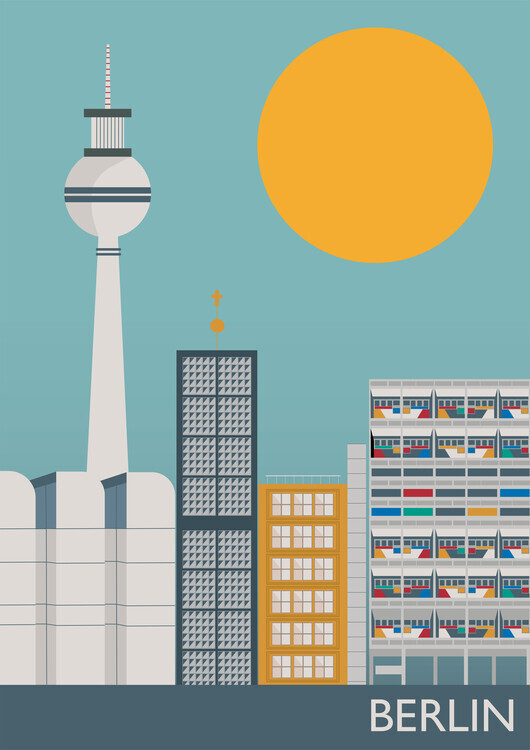 Gail Myerscough Plakát, Obraz - Berlin, Gail Myerscough, 30 × 40 cm