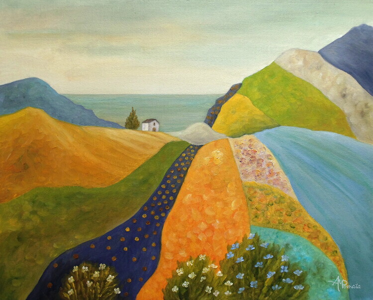 Angeles M. Pomata Plakát, Obraz - Flowing To the Sea, Angeles M. Pomata, 40 × 30 cm