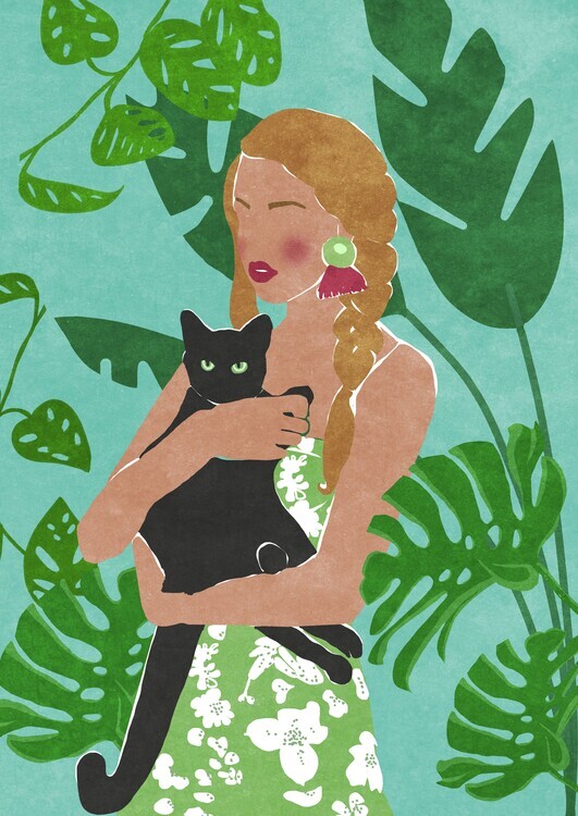 Raissa Oltmanns Plakát, Obraz - Cat Lover, Raissa Oltmanns, 30 × 40 cm