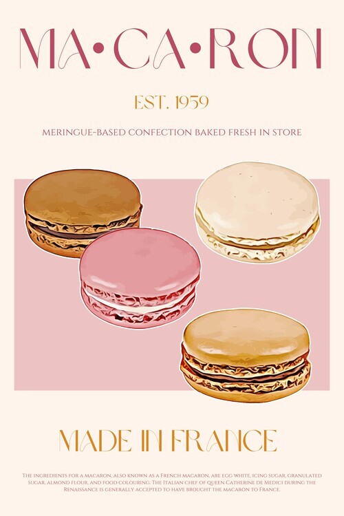 Nazma Khokhar Plakát, Obraz - Macaron Print, Nazma Khokhar, 26.7 × 40 cm