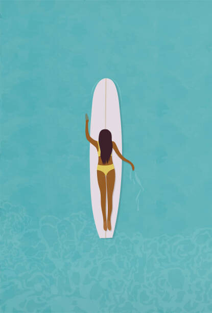 LucidSurf Plakát, Obraz - Surfer girl in bikini puddle out, LucidSurf, 26.7 × 40 cm