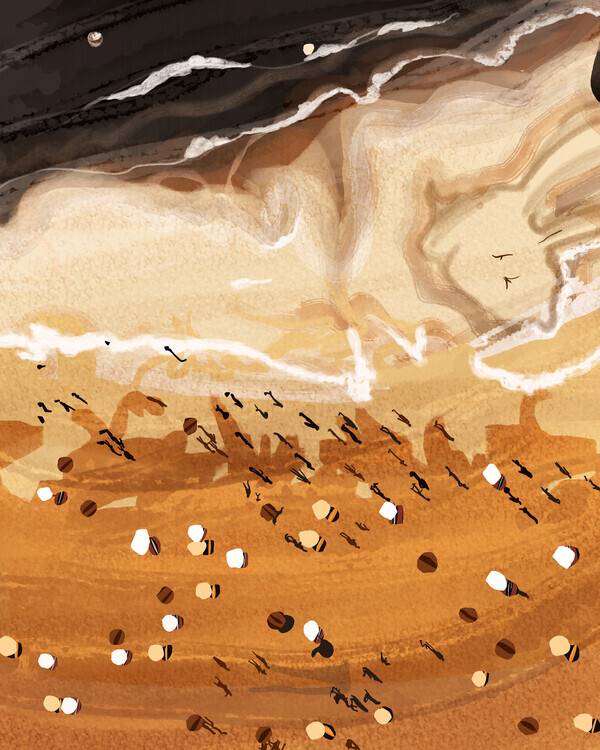 Uma Gokhale Plakát, Obraz - Coffee Beach, Uma Gokhale, 30 × 40 cm
