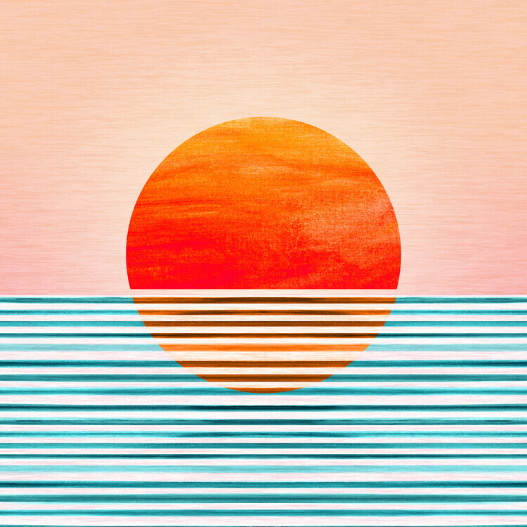 Kristian Gallagher Plakát, Obraz - Minimalist Sunset III, Kristian Gallagher, 40 × 40 cm