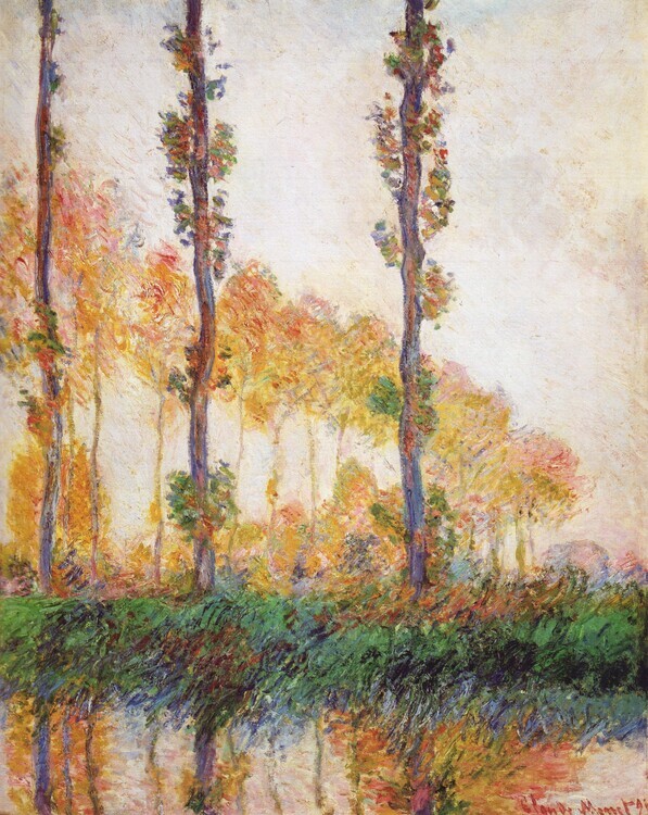 Claude Monet Plakát, Obraz - Poplars (Autumn) II, Claude Monet, 30 × 40 cm