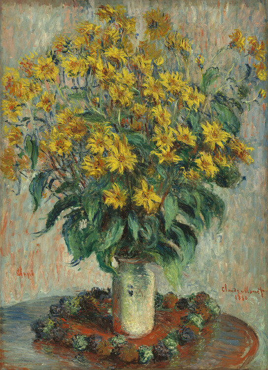 Claude Monet Plakát, Obraz - Jerusalem Artichoke Flowers (1880), Claude Monet, 30 × 40 cm