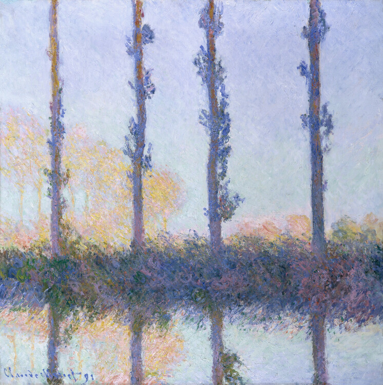 Claude Monet Plakát, Obraz - The Four Trees (1891), Claude Monet, 40 × 40 cm