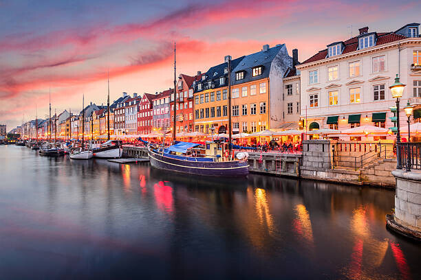 SeanPavonePhoto Plakát, Obraz - Copenhagen, Denmark at Nyhavn Canal, SeanPavonePhoto, 40 × 26.7 cm