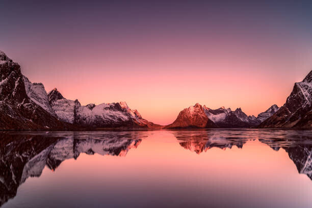 felix Plakát, Obraz - Sunrise over mountains, Lofoten, Norway, felix, 40 × 26.7 cm