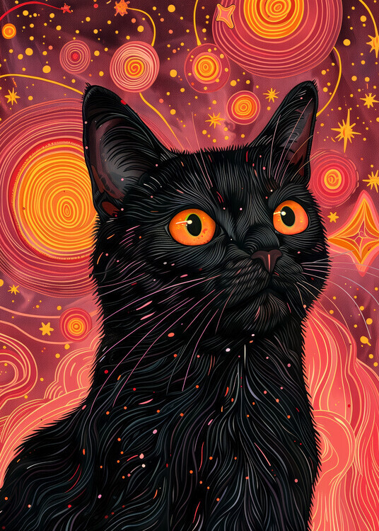 Justyna Jaszke Plakát, Obraz - Candy Cat the Star VI, Justyna Jaszke, 30 × 40 cm