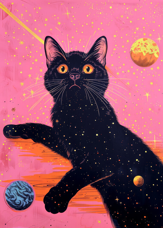 Justyna Jaszke Plakát, Obraz - Candy Cat the Star V, Justyna Jaszke, 30 × 40 cm