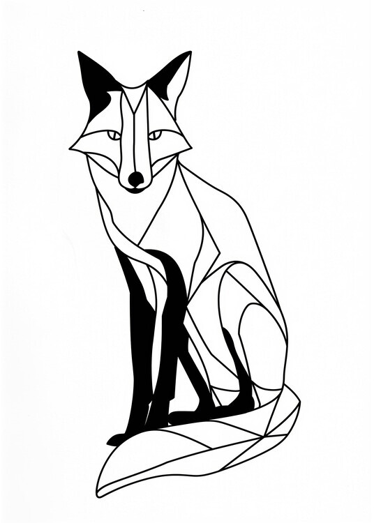 Justyna Jaszke Plakát, Obraz - Line Fox, Justyna Jaszke, 30 × 40 cm