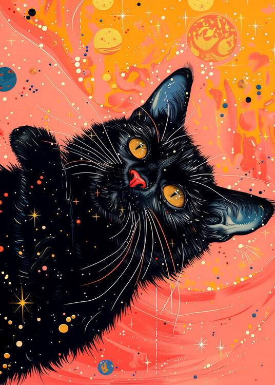 Justyna Jaszke Plakát, Obraz - Candy Cat the Star I, Justyna Jaszke, 30 × 40 cm