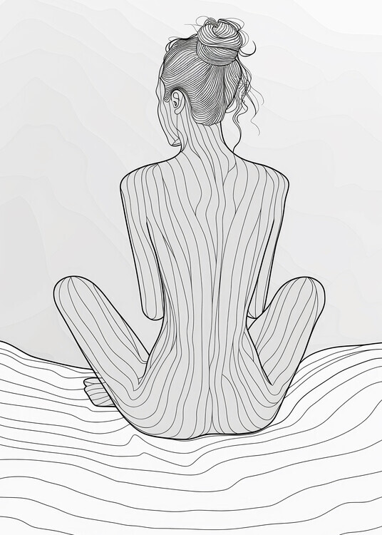 Justyna Jaszke Plakát, Obraz - Lines Art Woman, Justyna Jaszke, 30 × 40 cm