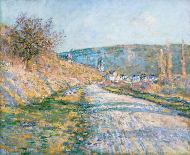 Claude Monet Plakát, Obraz - The Road to Vétheuil, Claude Monet, 40 × 32.8 cm