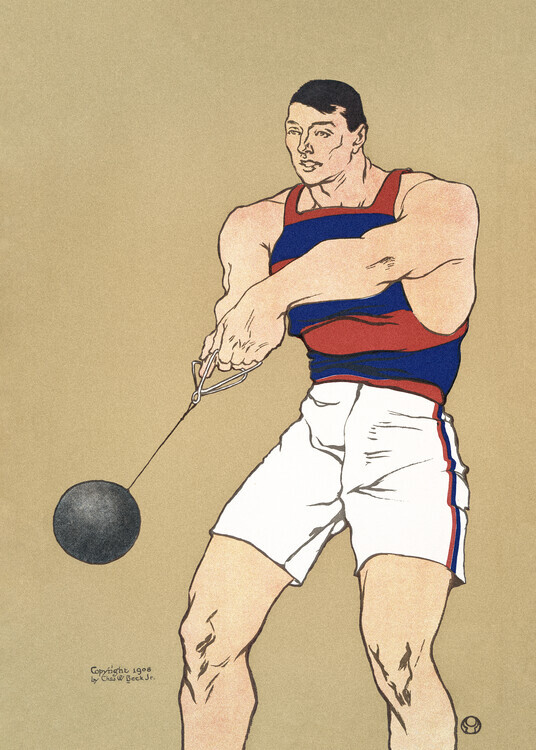 Edward Penfield Plakát, Obraz - Hammer Throw, Edward Penfield, 30 × 40 cm