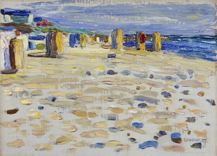 Wassily Kandinsky Plakát, Obraz - Holland – Beach chairs (1904), Wassily Kandinsky, 40 × 30 cm