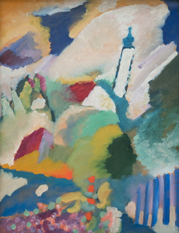 Wassily Kandinsky Plakát, Obraz - Murnau with church, Wassily Kandinsky, 30 × 40 cm