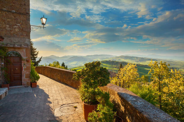 Peter Zelei Images Plakát, Obraz - Landscape in Tuscany, view from the, Peter Zelei Images, 40 × 26.7 cm