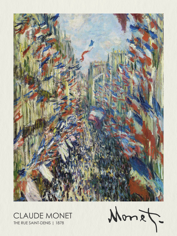 Claude Monet Plakát, Obraz - The Rue Saint-Denis, Celebration of June 30 (1878), Claude Monet, 30 × 40 cm