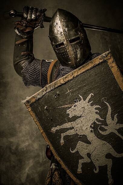 NejroN Plakát, Obraz - Medieval knight with sword and shield, NejroN, 26.7 × 40 cm