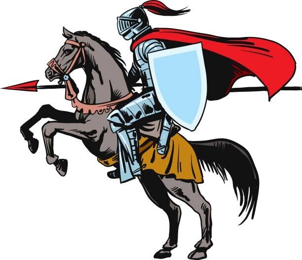 zaricm Plakát, Obraz - Knight riding horse - Vector, zaricm, 40 × 34.5 cm