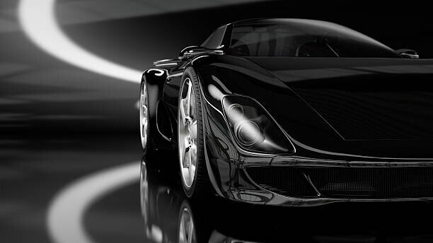 mevans Plakát, Obraz - Black Sports Car, mevans, 40 × 22.2 cm