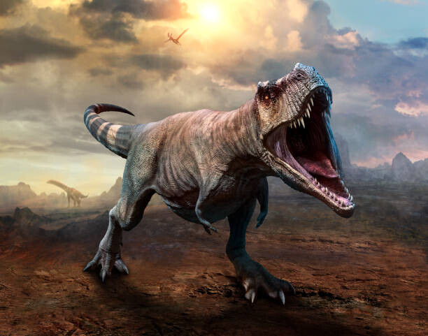 Warpaintcobra Plakát, Obraz - Tyrannosaurus rex scene 3D illustration, Warpaintcobra, 40 × 30 cm