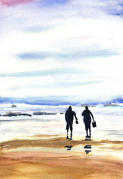 h2o_color Plakát, Obraz - Ocean Beach Background, h2o_color, 26.7 × 40 cm