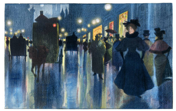 Grafissimo Plakát, Obraz - People walking in Munich under first, Grafissimo, 40 × 26.7 cm